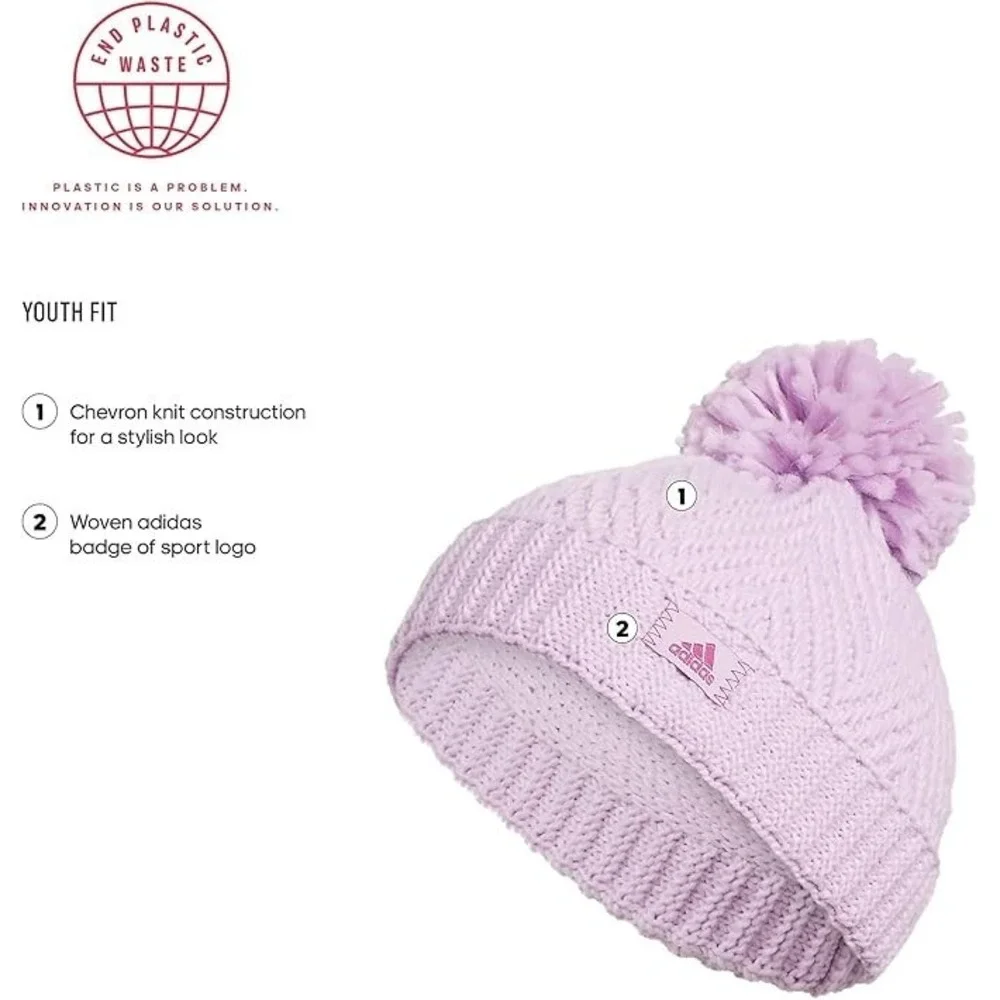Adidas Youth Twilight 4 Ballie Lilac Purple Bliss Pulse Beanie 5155790  NEW OSFA